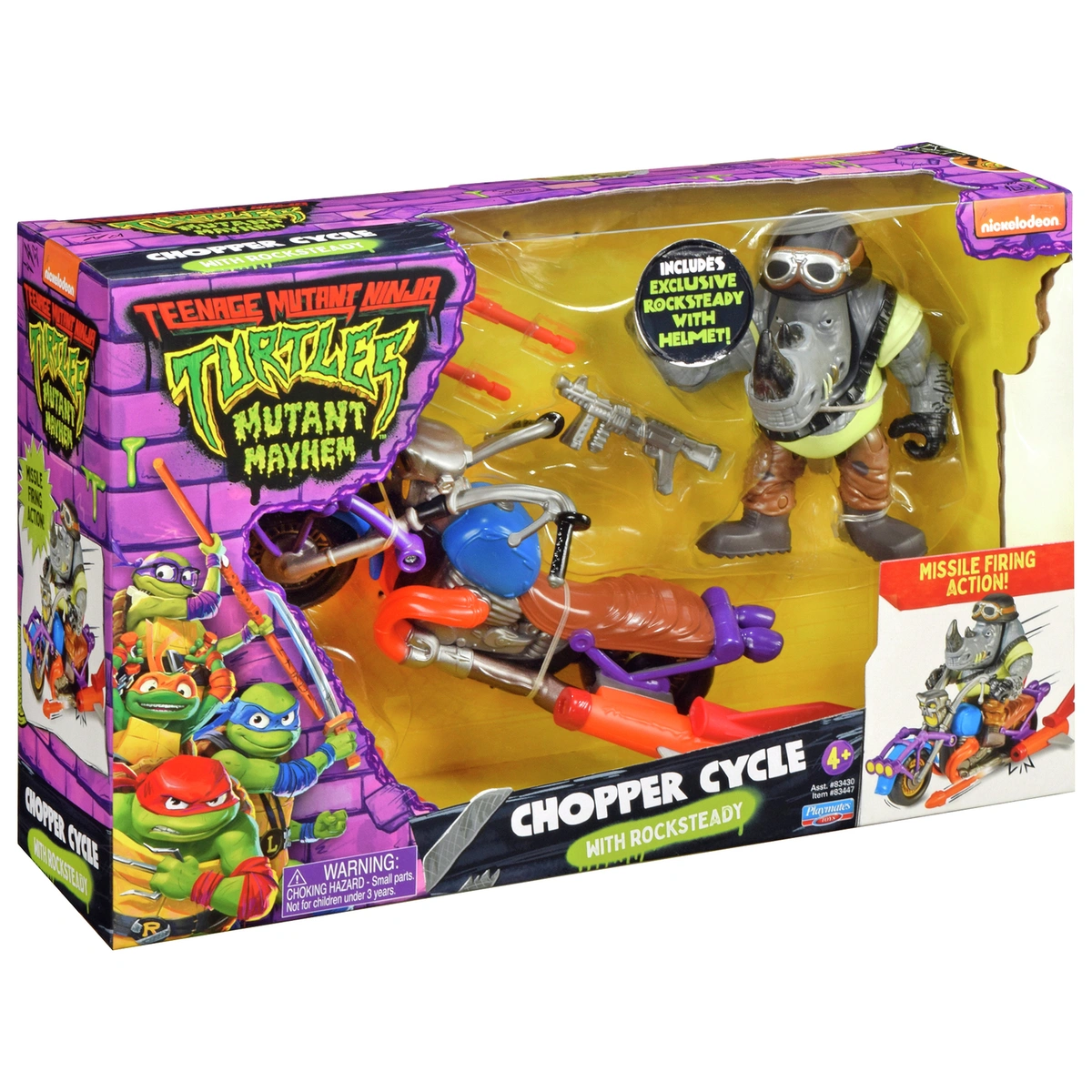 TMNT Hopper Cycle with Rocksteady Action Figure