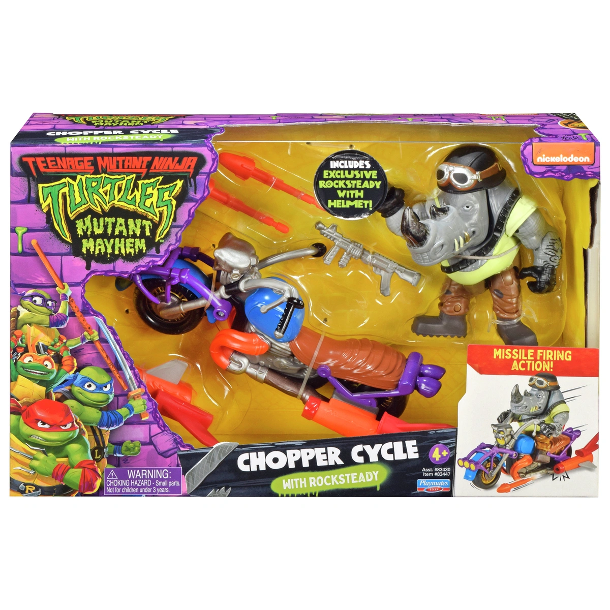 TMNT Hopper Cycle with Rocksteady Action Figure