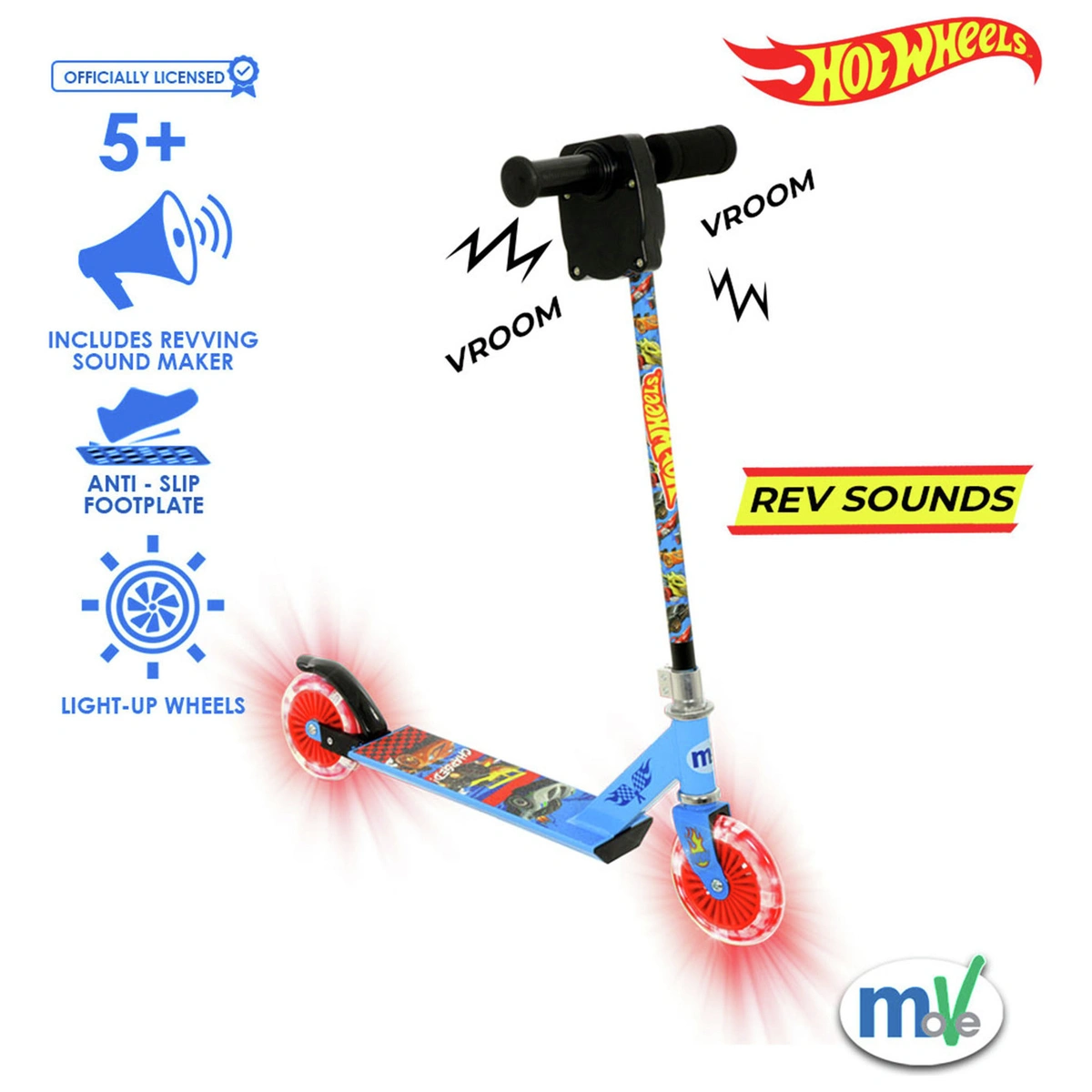 Hot Wheels Kids Light Up 2 Wheel Scooter