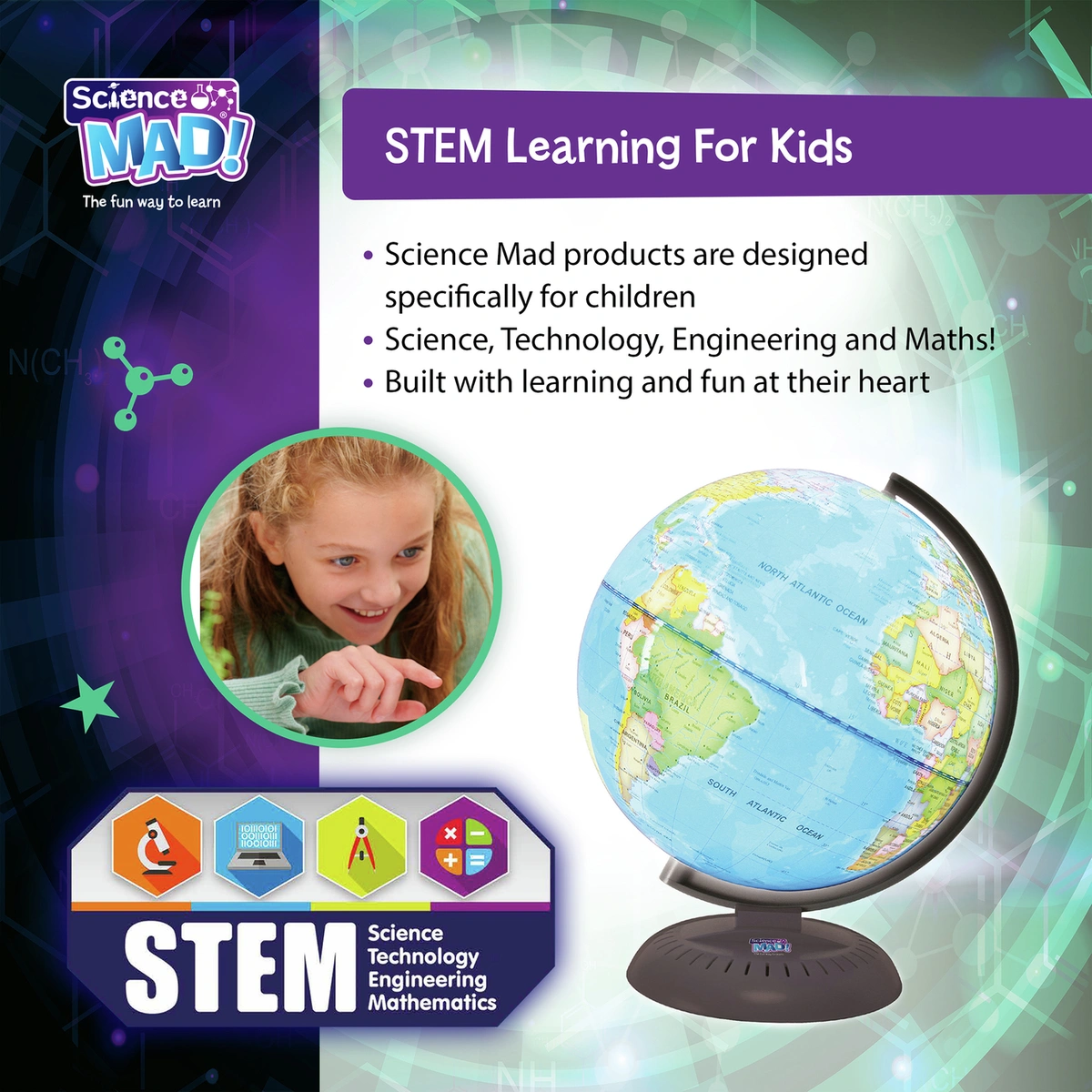 Science Mad 20cm Illuminated Night Globe