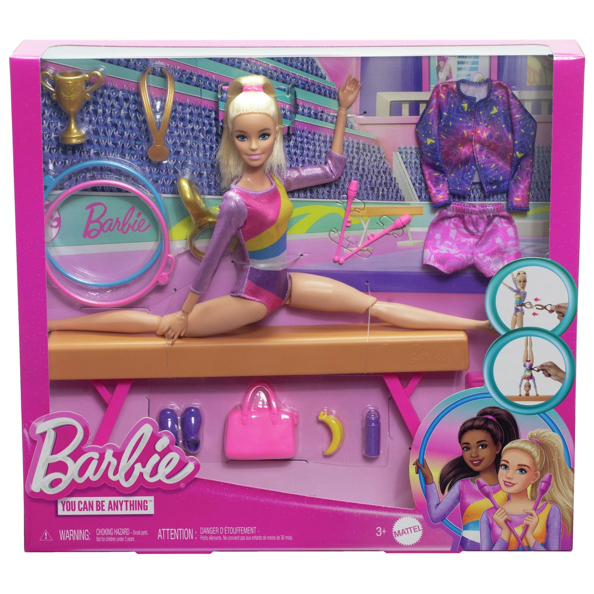 Barbie Gymnastics Playset, Doll and Accessories