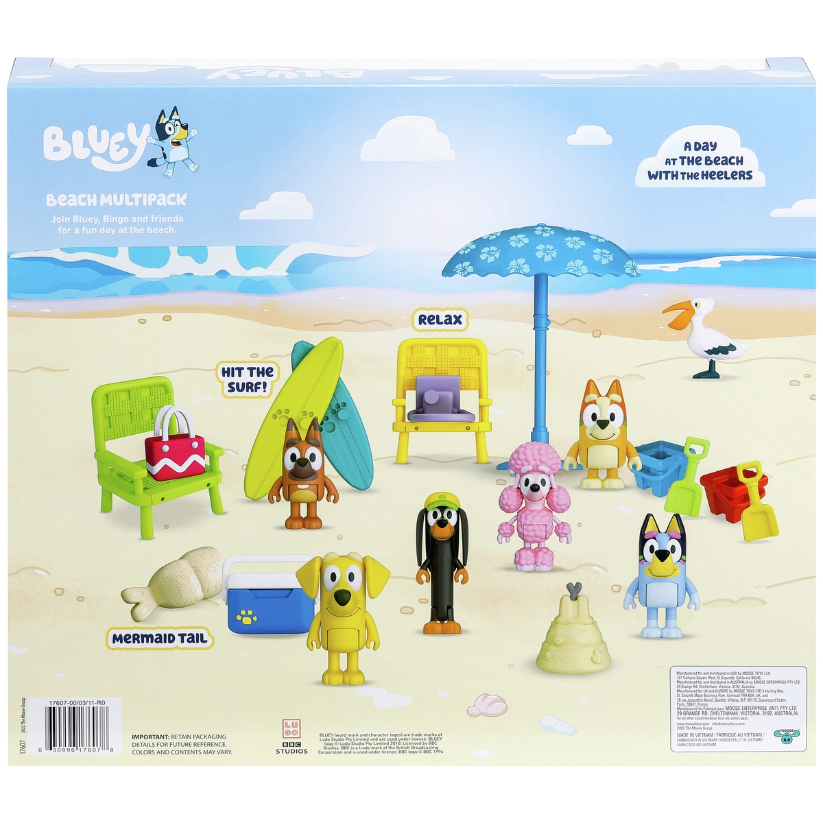 Bluey Beach Figures And Accessories Multipack Exclusive