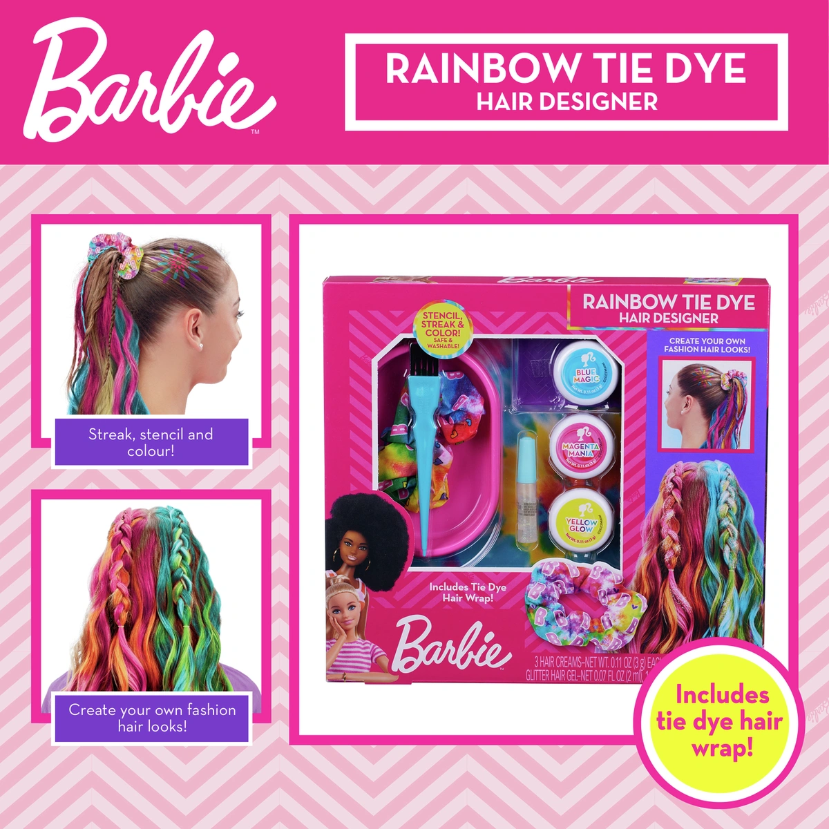 Barbie Rainbow Tie Dye Hair Designer