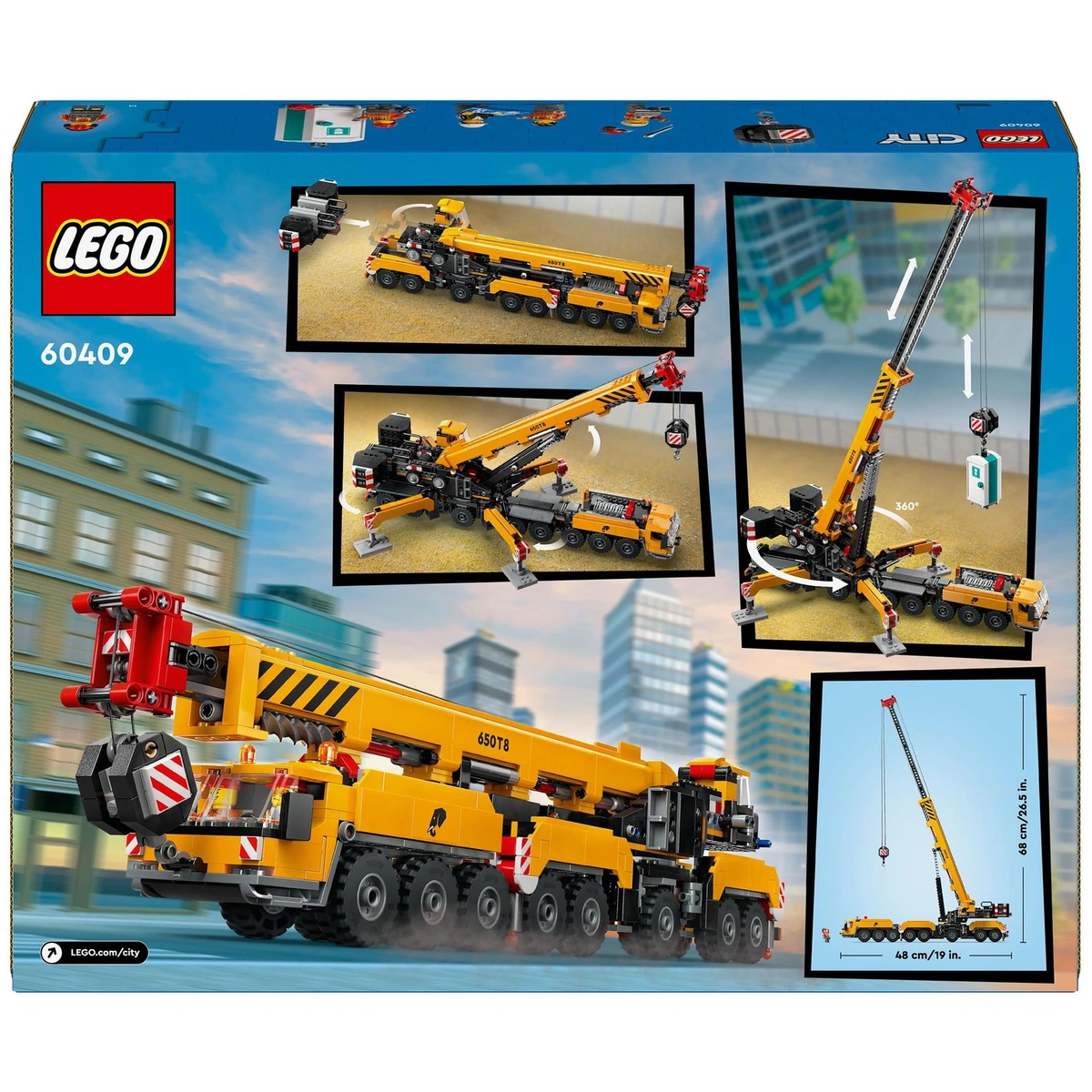 LEGO City Yellow Mobile Construction Crane Toy Set 60409