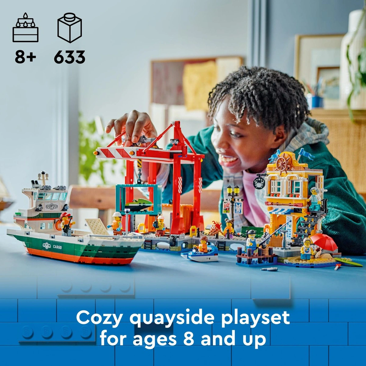 LEGO City Seaside Harbour with Cargo Ship Building Toy 60422