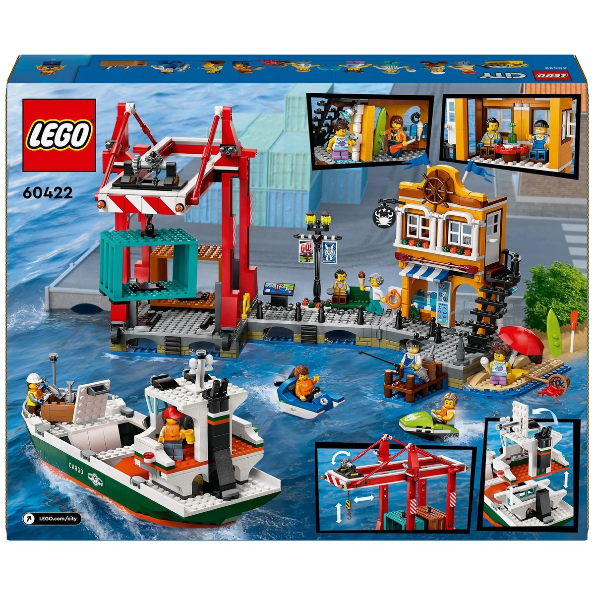 LEGO City Seaside Harbour with Cargo Ship Building Toy 60422