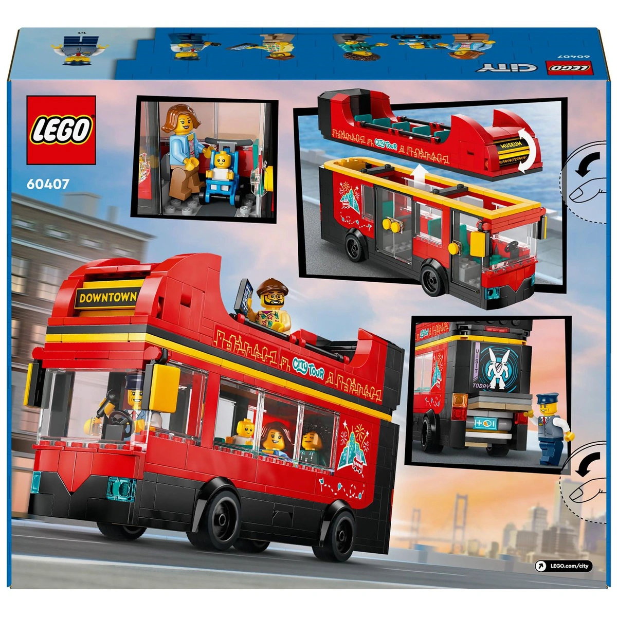 LEGO City Red Double-Decker Sightseeing Bus Toy Set 60407