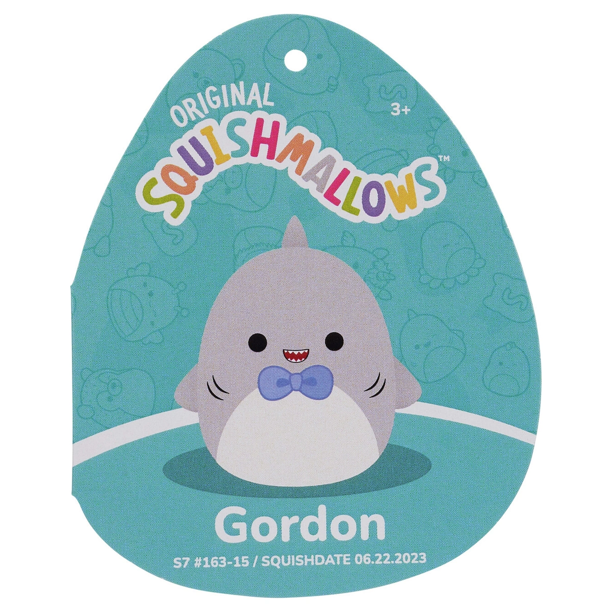 Original Squishmallows 7.5-inch - Gordon the Grey Shark