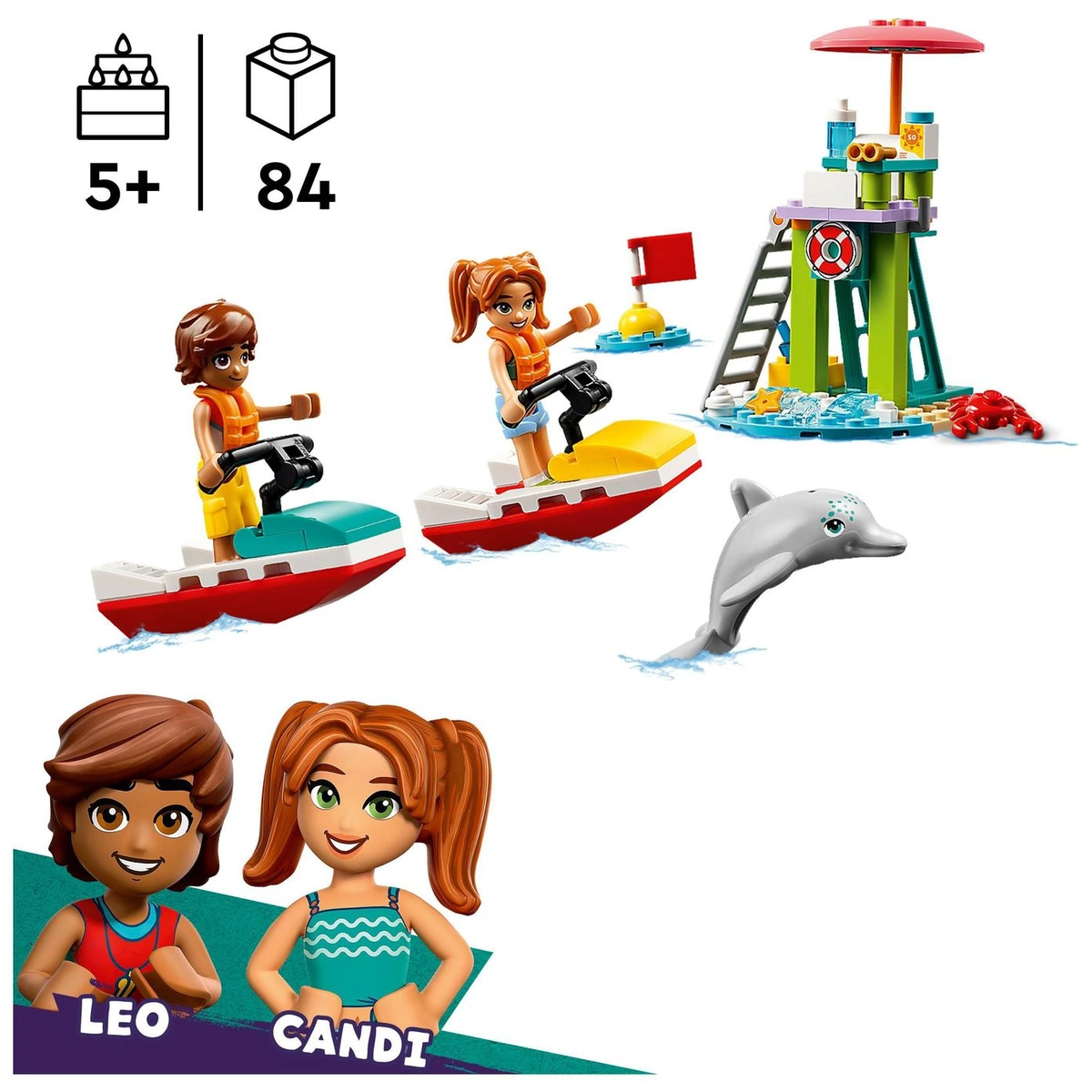 LEGO Friends Beach Water Scooter Toy Mini-Doll Set 42623