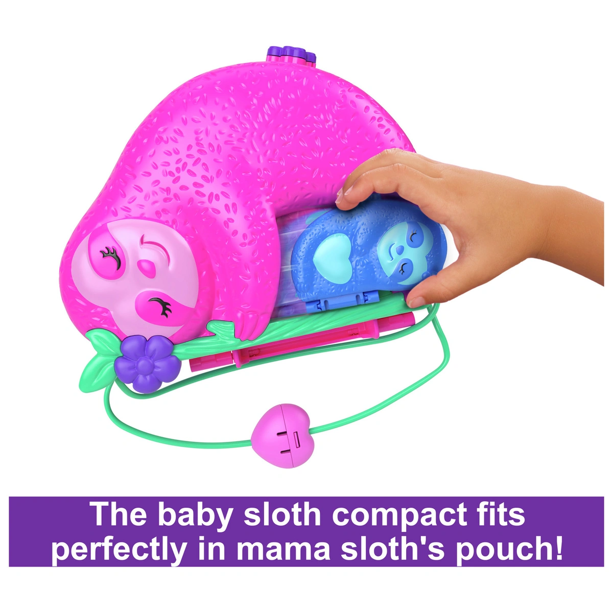 Polly Pocket Sloth Family Wearable Purse Compact Playset