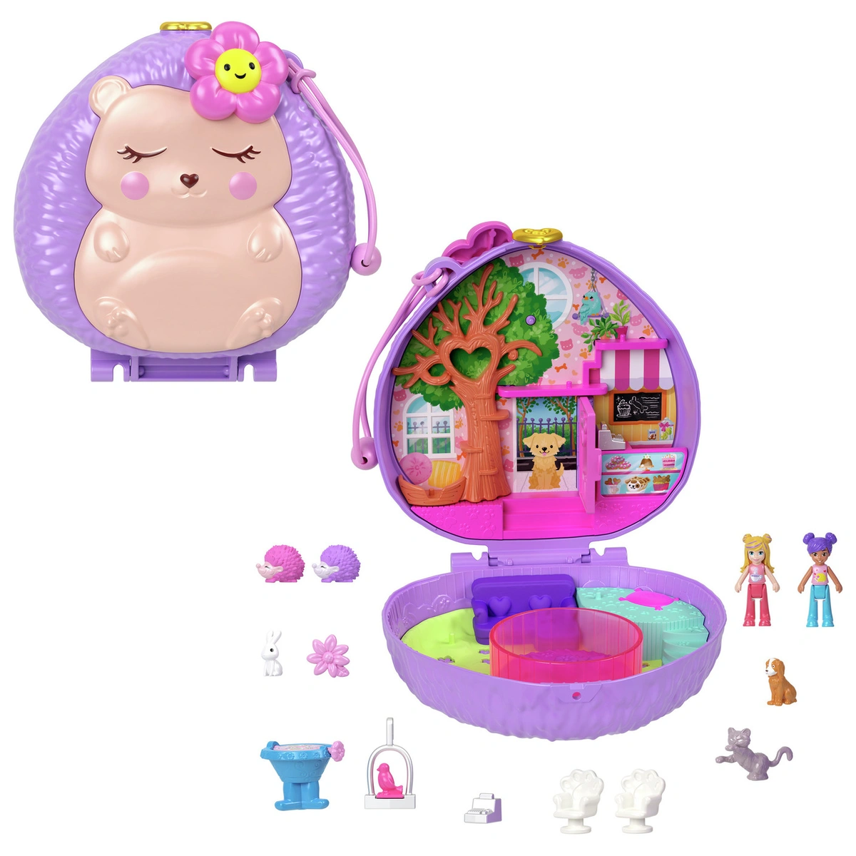 Polly Pocket Hedgehog Coffee Shop Compact Playset