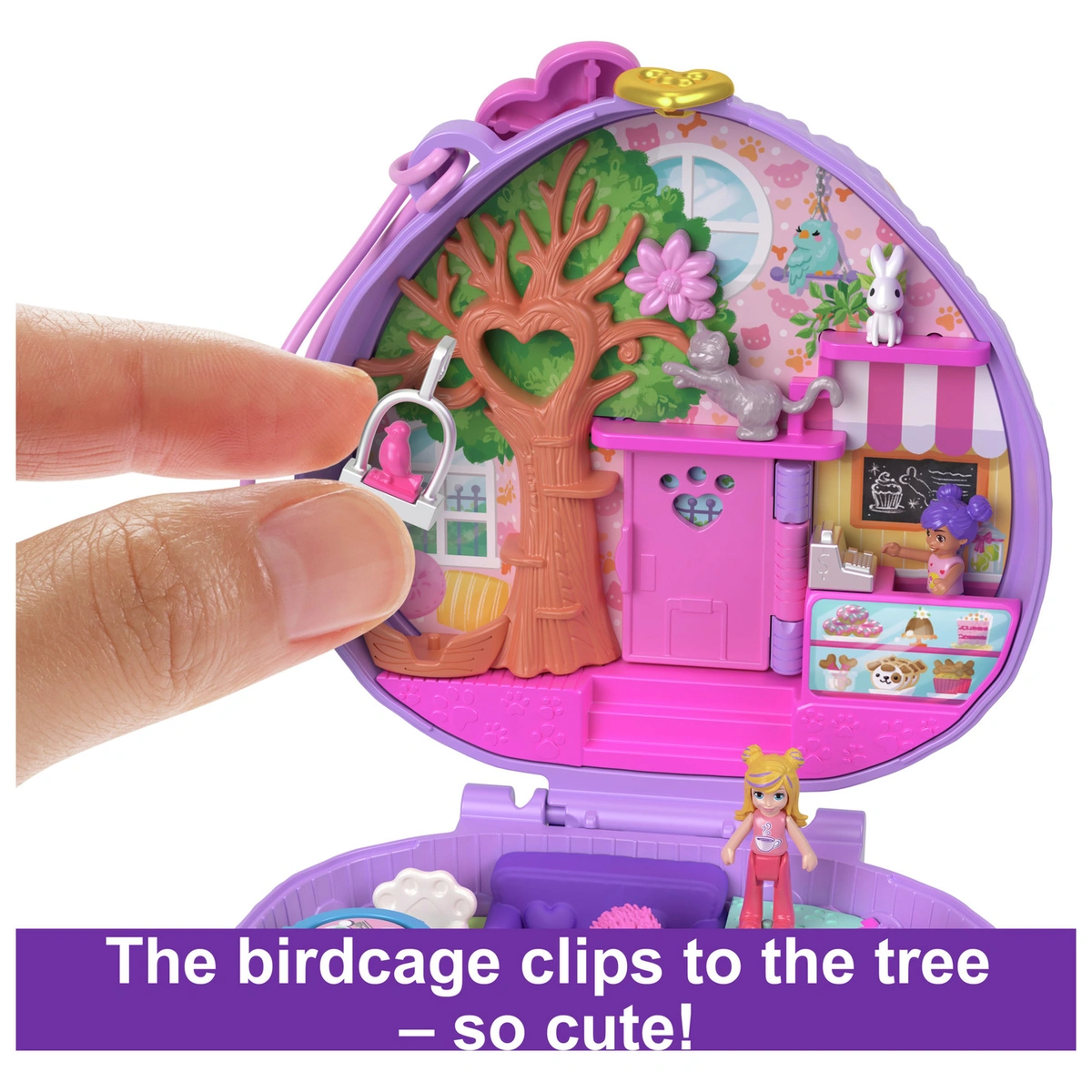 Polly Pocket Hedgehog Coffee Shop Compact Playset