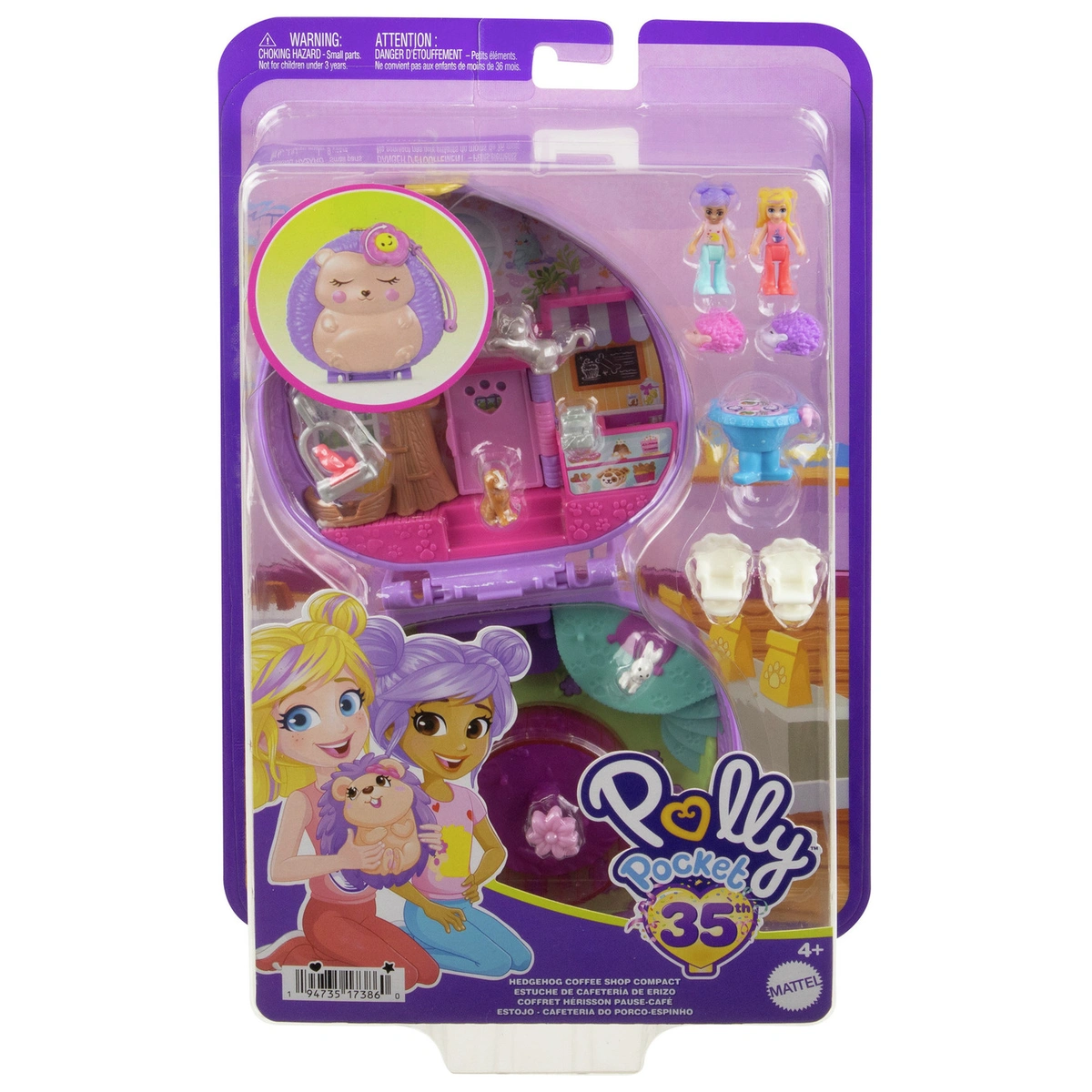 Polly Pocket Hedgehog Coffee Shop Compact Playset