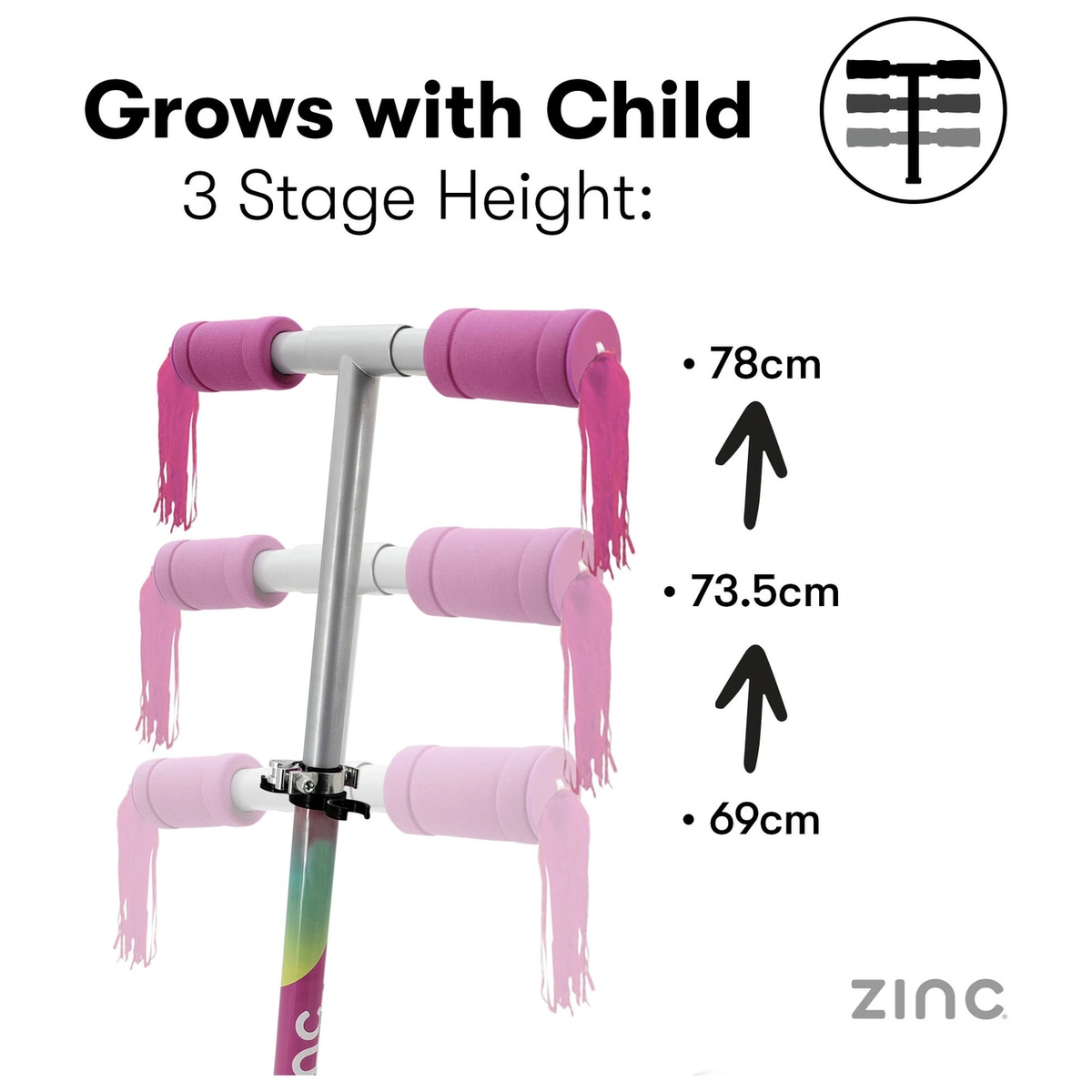 Zinc Explorer Unicorn Foldable 2 Wheel Scooter