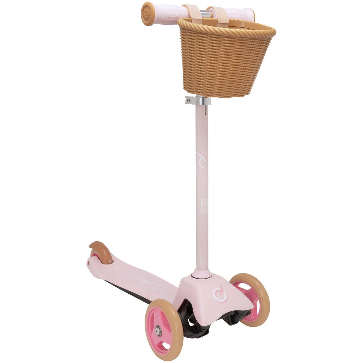 EVO Mini Cruiser 3 Wheel Scooter with Basket - Pink Pastel