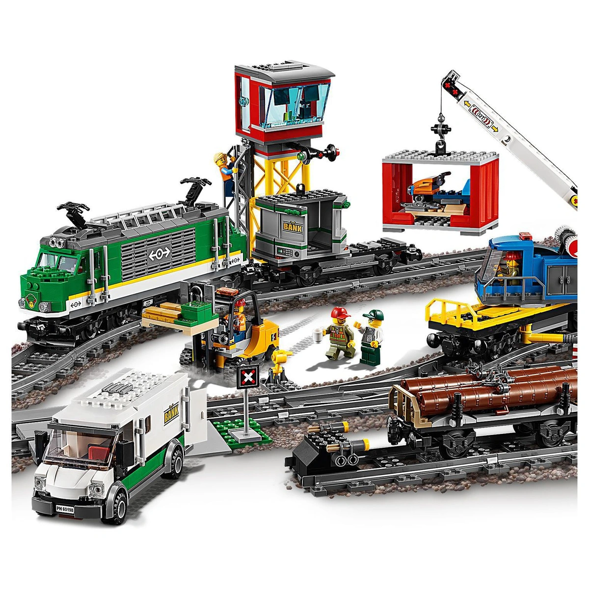 LEGO City Cargo Train RC Battery Powered Toy Track Set 60198