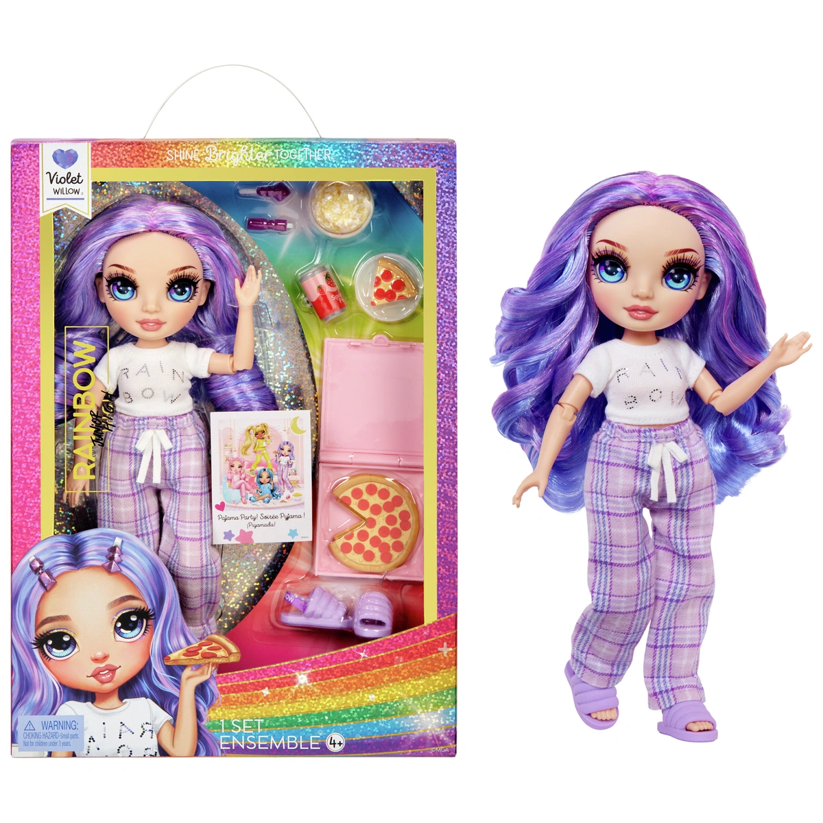 Rainbow High Junior Violet High PJ Party Doll - 22cm