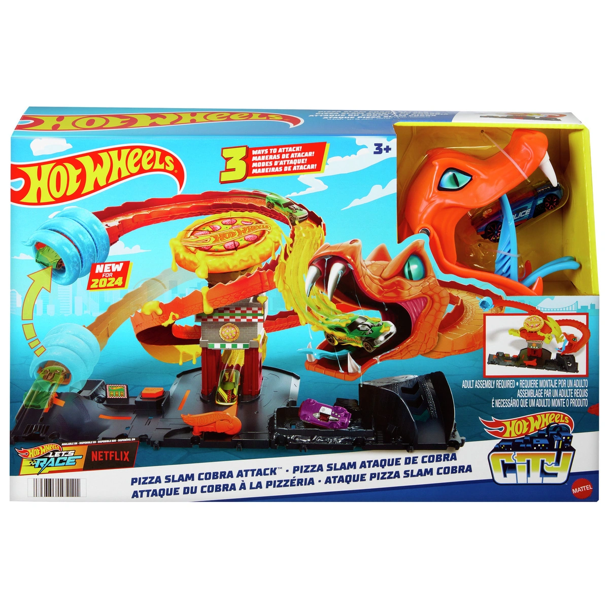 Hot Wheels City Cobra Pizza Shop Racing Playset