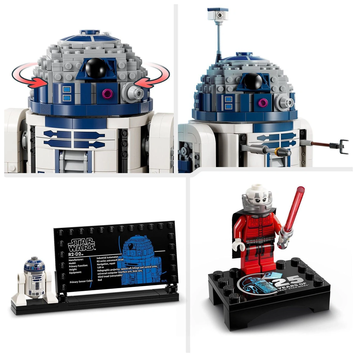 LEGO Star Wars R2-D2 Model, Buildable Toy Droid Figure 75379