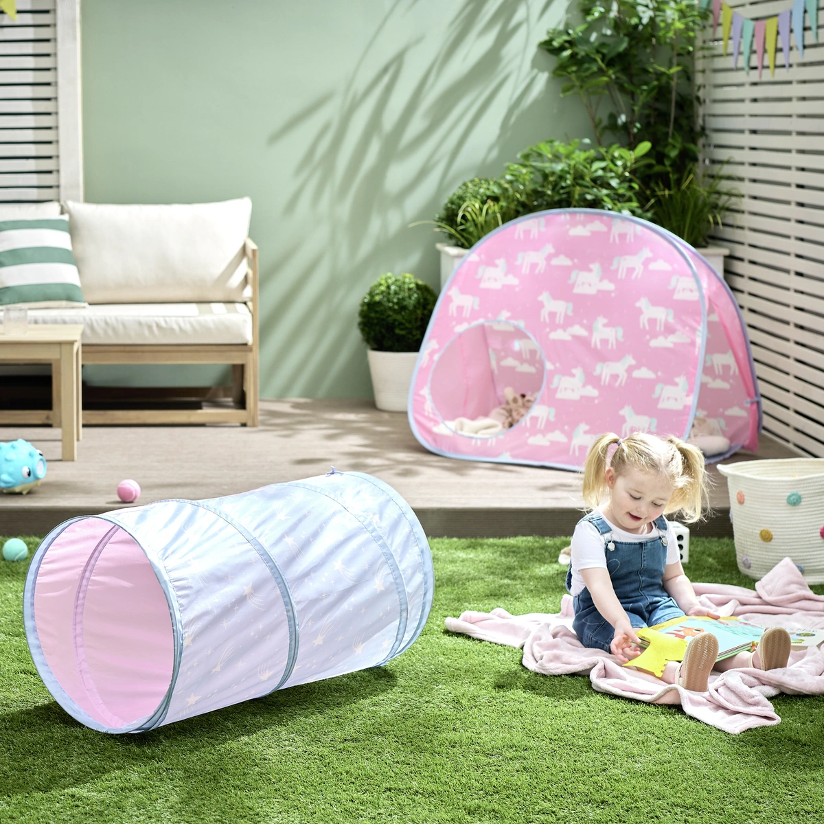 Chad Valley Pink Play Tunnel