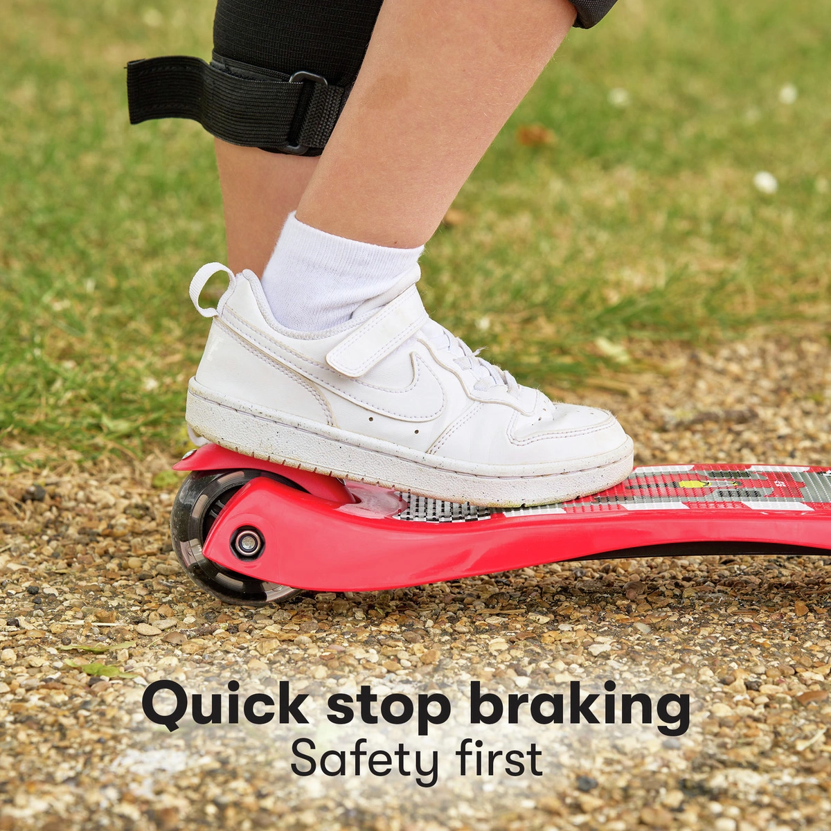 Zinc Light Up Racecar 3 Wheel Scooter - Red