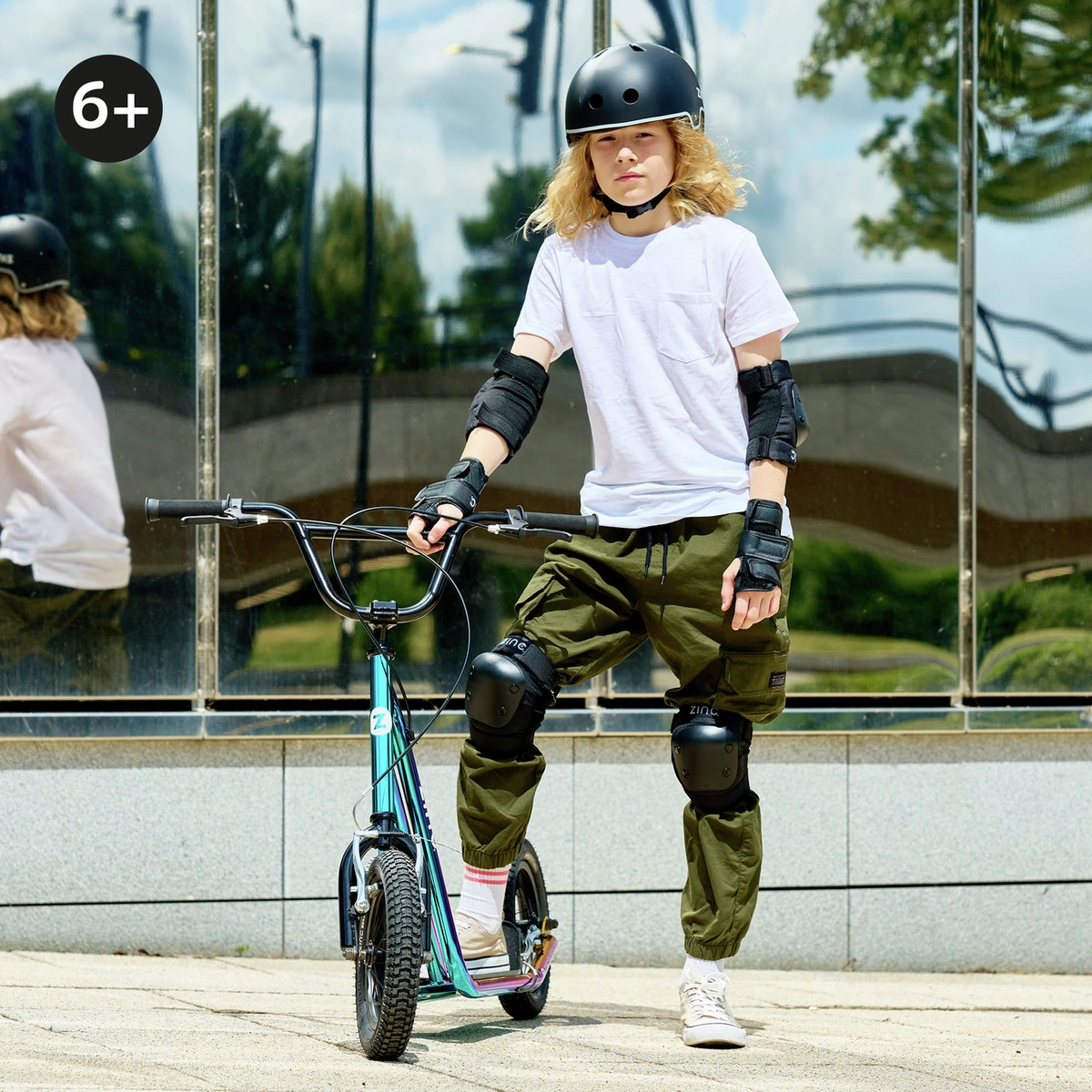 Zinc 12 inch Kids BMX Scooter - Neochrome