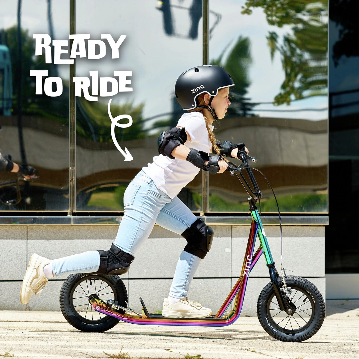 Zinc 12 inch Kids BMX Scooter - Neochrome