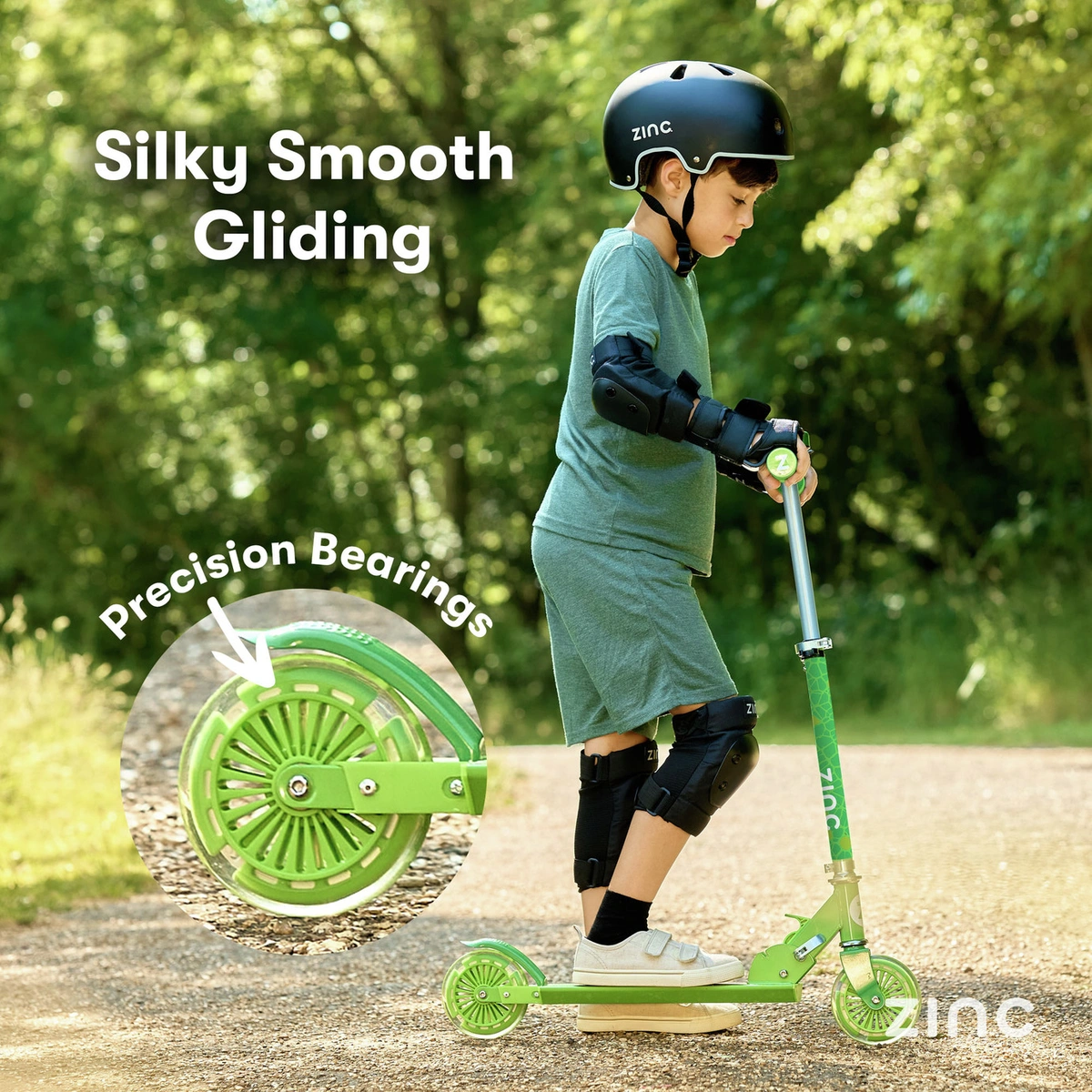 Zinc Dino Foldable Light Up 2 Wheel Scooter