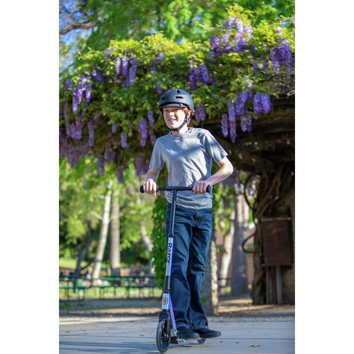 Razor A5 Lux Kids Foldable Big Wheel Scooter - Holographic
