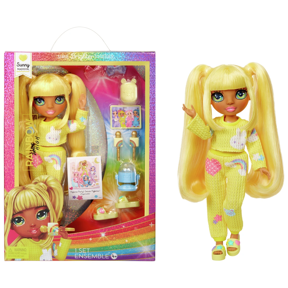Rainbow High Junior High PJ Party Doll - Sunny - 22cm