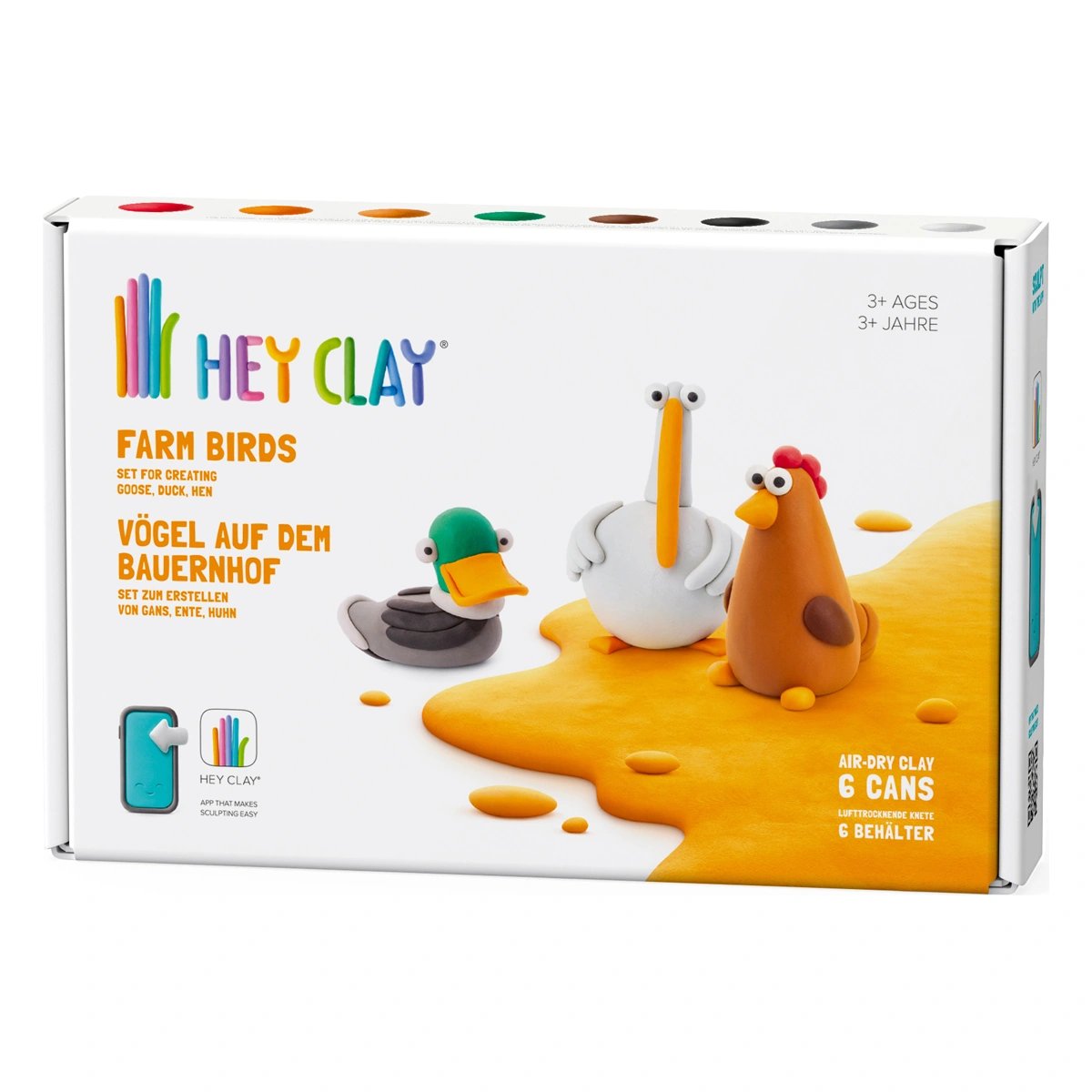 Hey Clay Farm Birds 6 Can Set