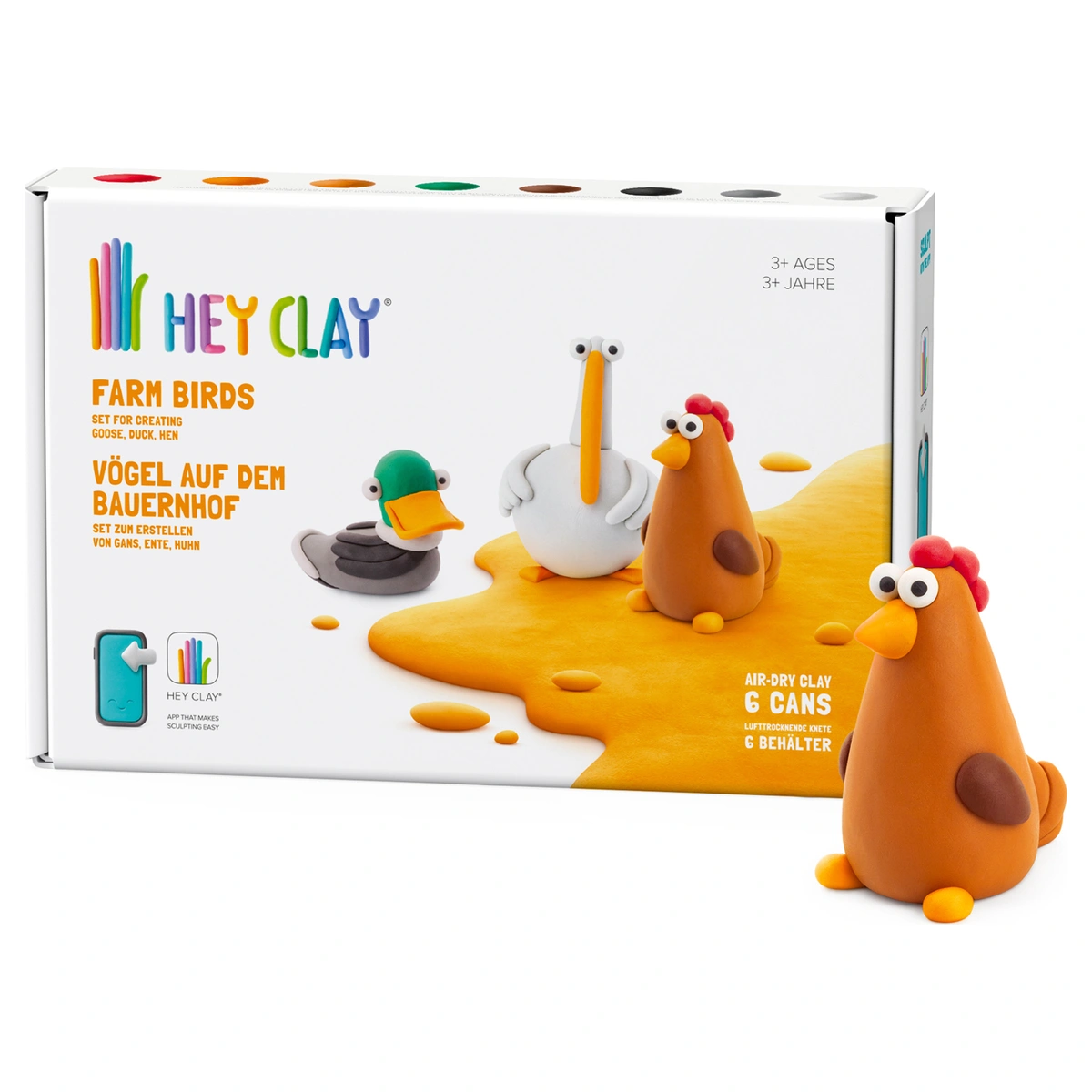Hey Clay Farm Birds 6 Can Set