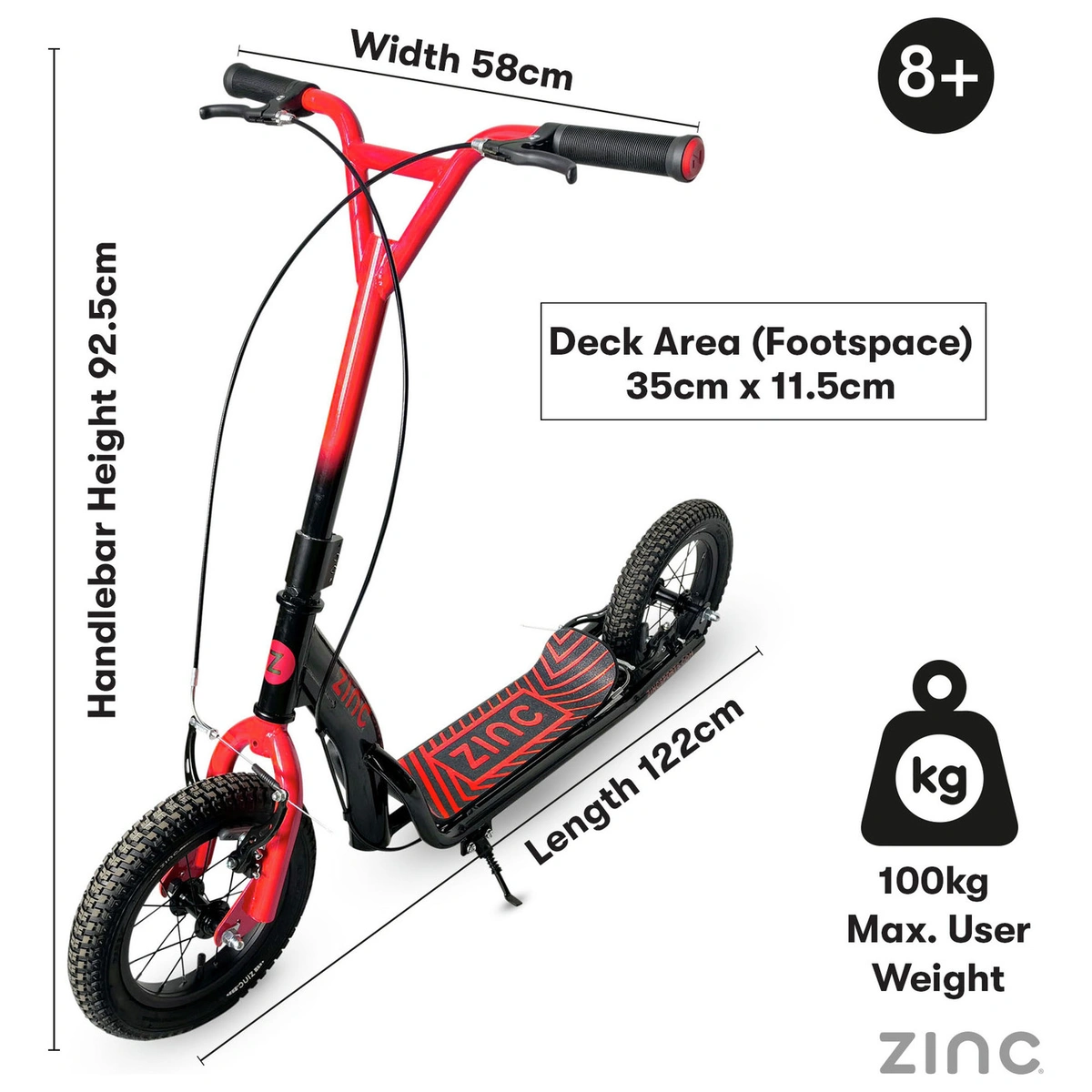 Zinc Radikal 12 inch Big Wheel BMX Scooter