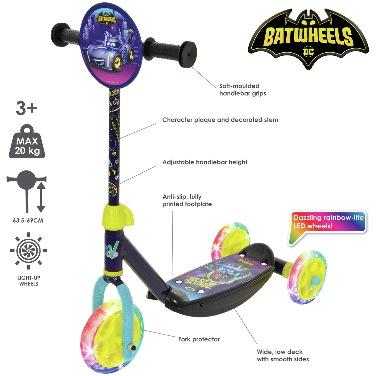 Batwheels Tri-Lite 3 Wheel Scooter