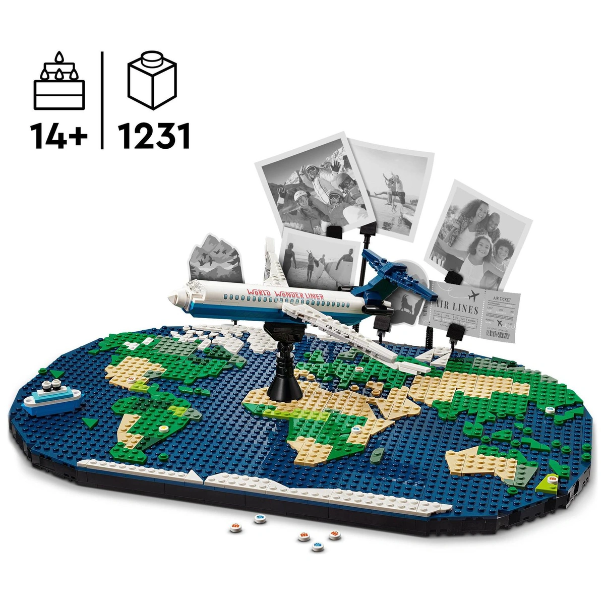 LEGO Family Travel Moments World Map Building Toy Set 41838