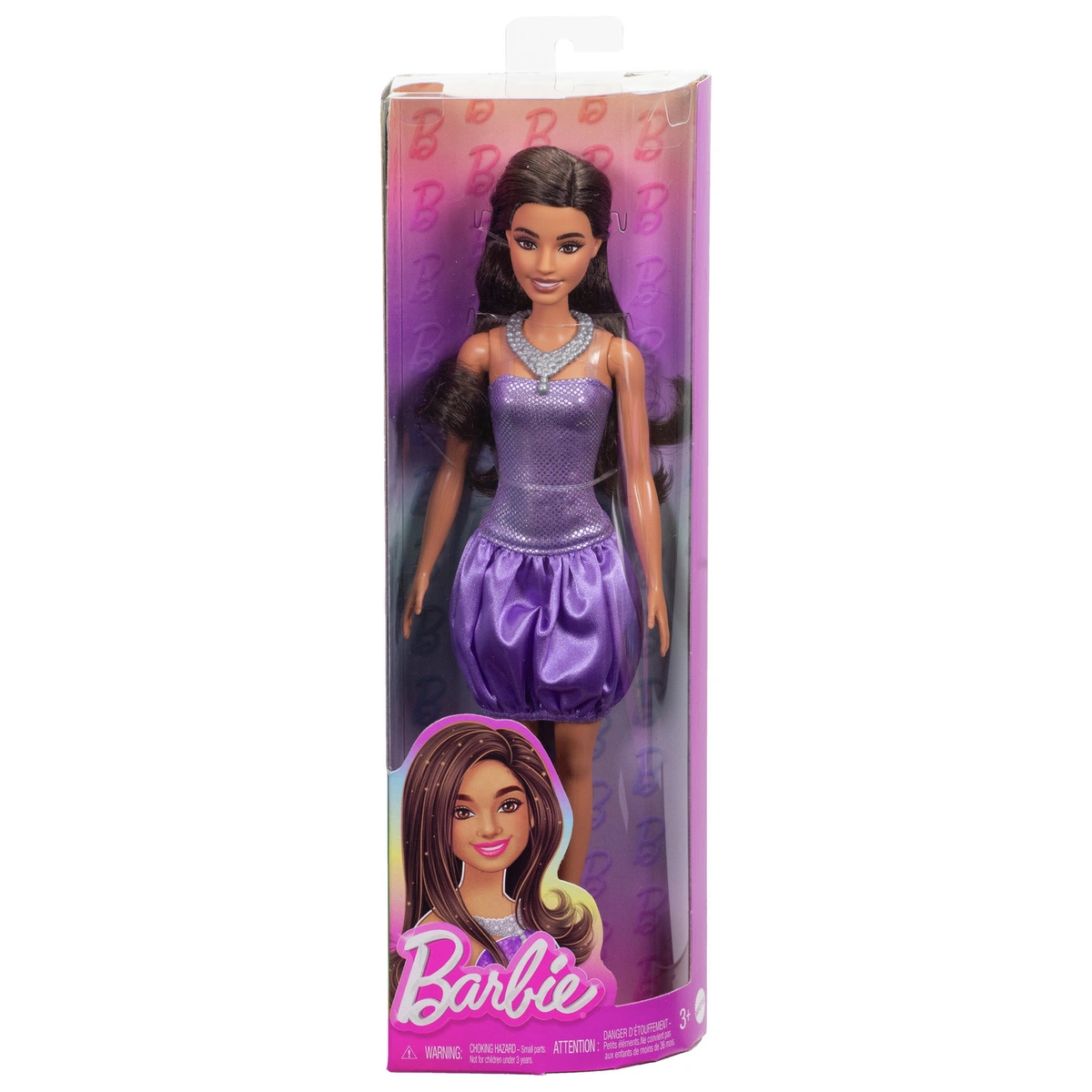 Barbie Fashionistas Doll in Shiny Purple Dress - 32cm