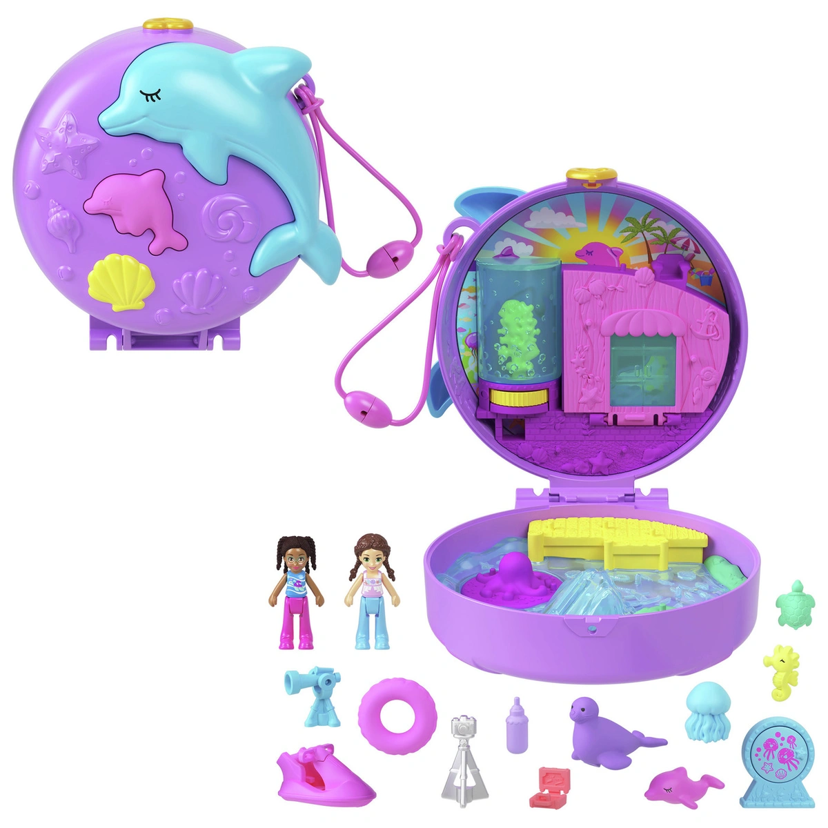 Polly Pocket Dolphin Rescue & Play Compact Doll Playsets