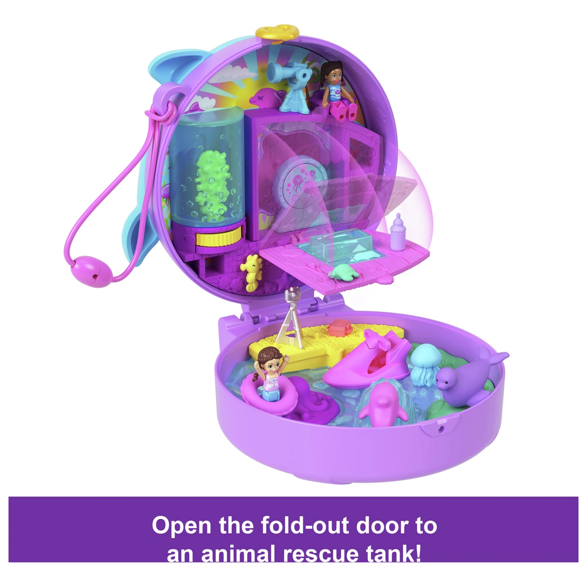 Polly Pocket Dolphin Rescue & Play Compact Doll Playsets