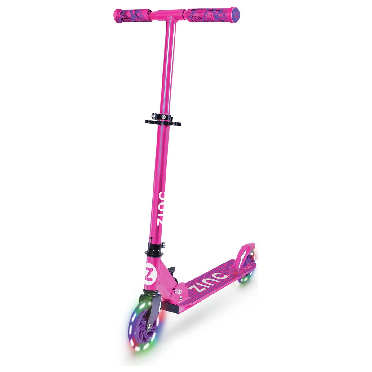 Zinc Identity Light Up Foldable 2 Wheel Scooter - Pink