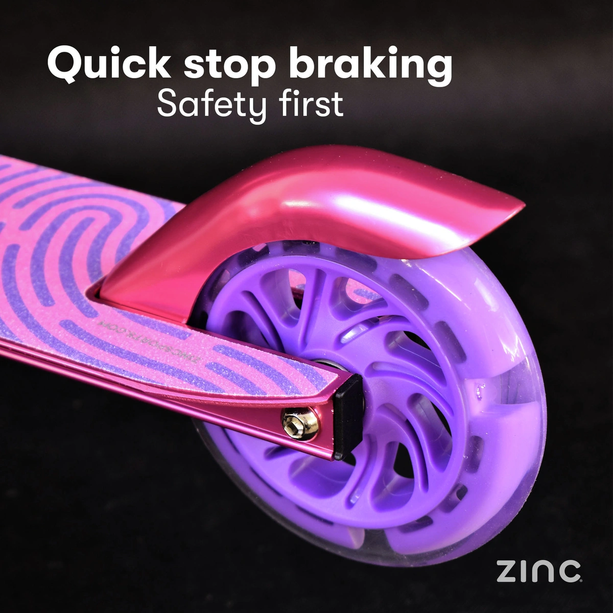 Zinc Identity Light Up Foldable 2 Wheel Scooter - Pink