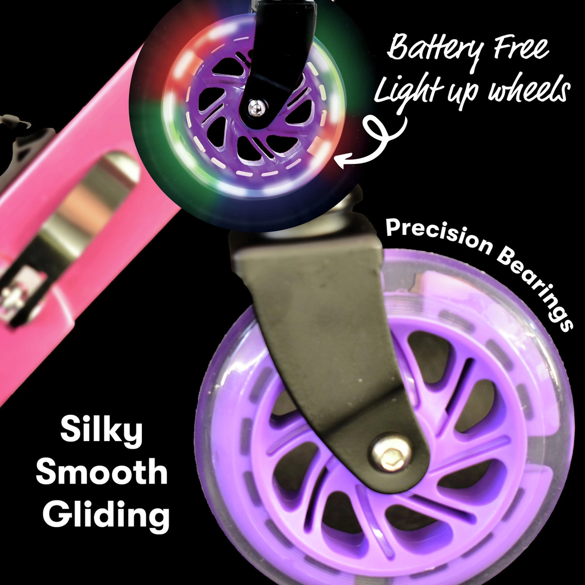 Zinc Identity Light Up Foldable 2 Wheel Scooter - Pink
