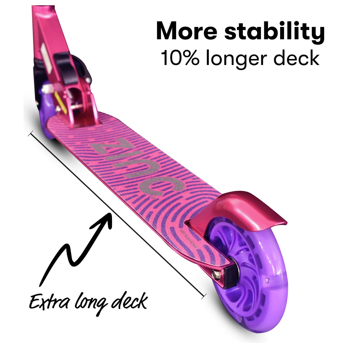 Zinc Identity Light Up Foldable 2 Wheel Scooter - Pink
