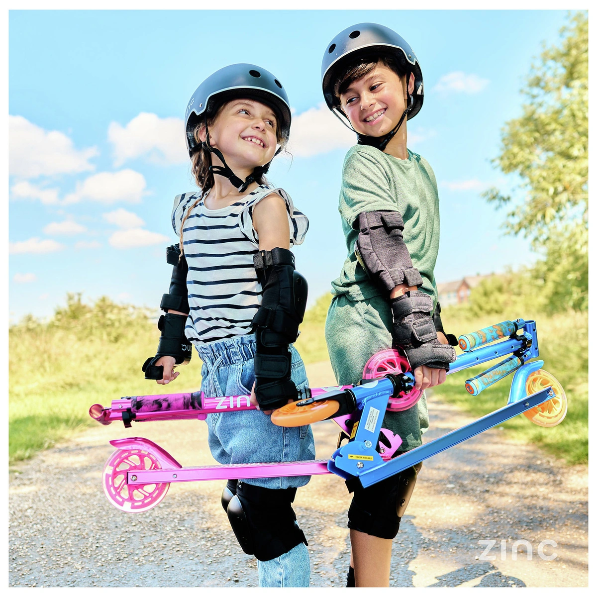 Zinc Identity Light Up Foldable 2 Wheel Scooter - Pink