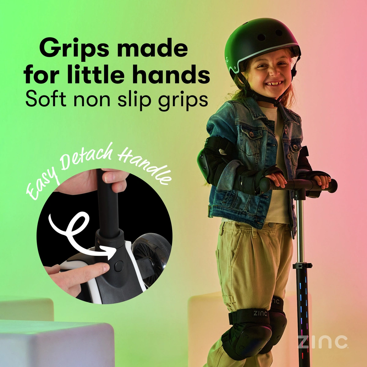Zinc Sunshine Light Up 3 Wheel Scooter - Black
