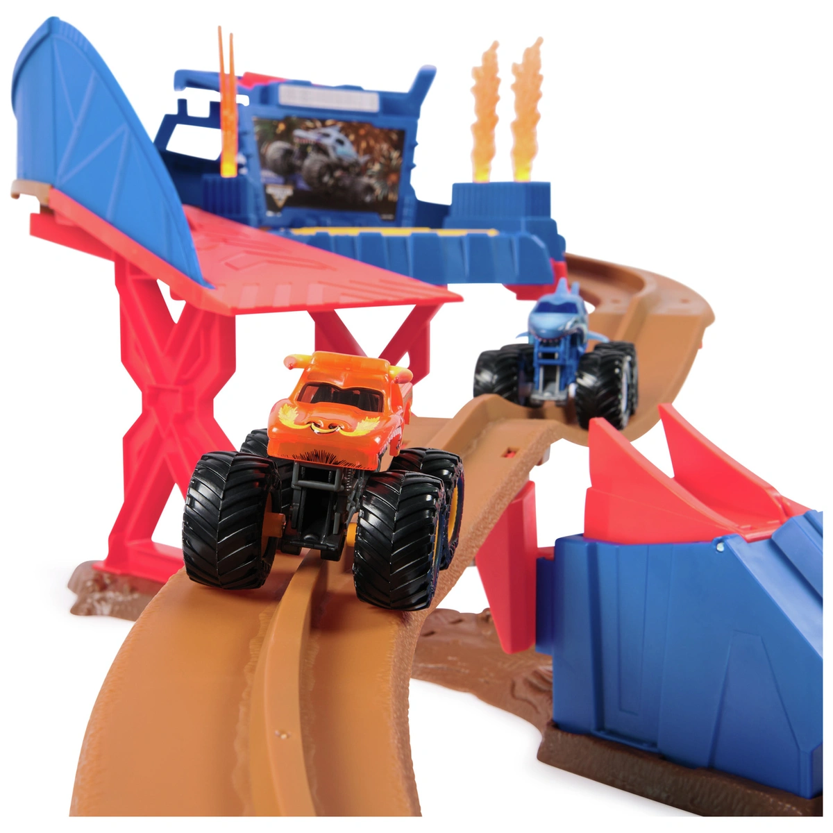 Monster Jam 1:64 Supercharge Monster Truck Speedway Playset