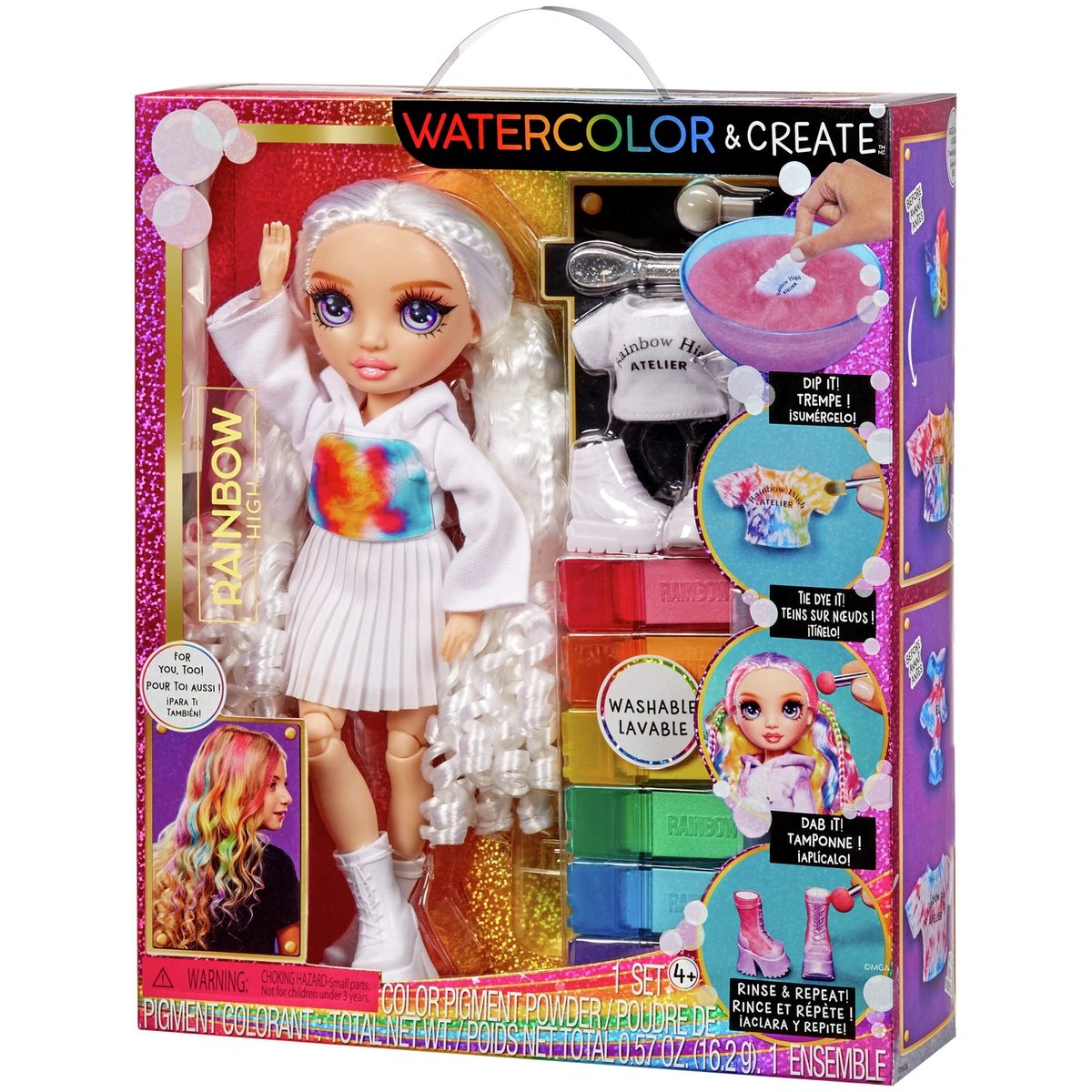 Rainbow High Watercolor Doll Makeup-Purple Eyes