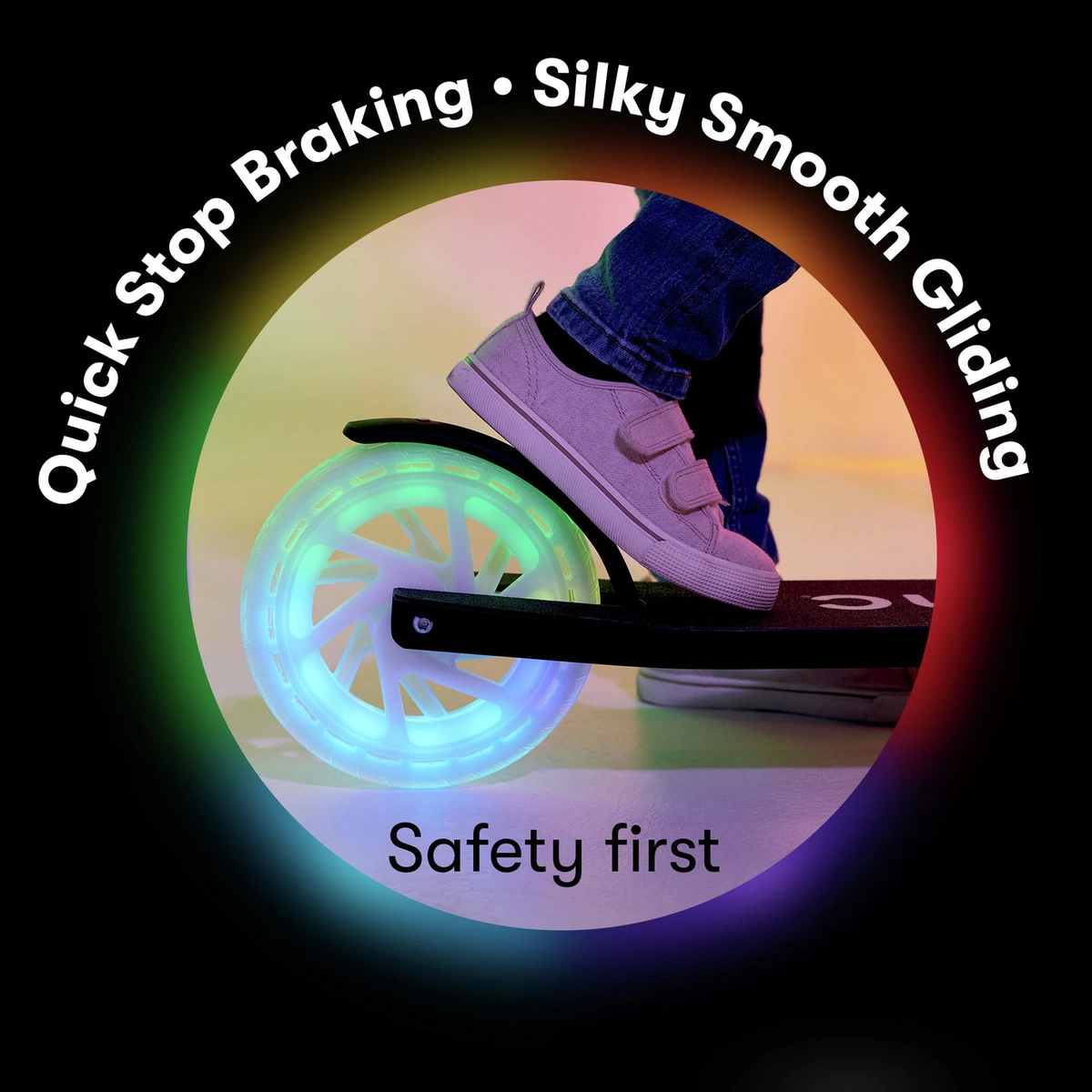 Zinc Dazzle Light Up Foldable Big Wheel Scooter