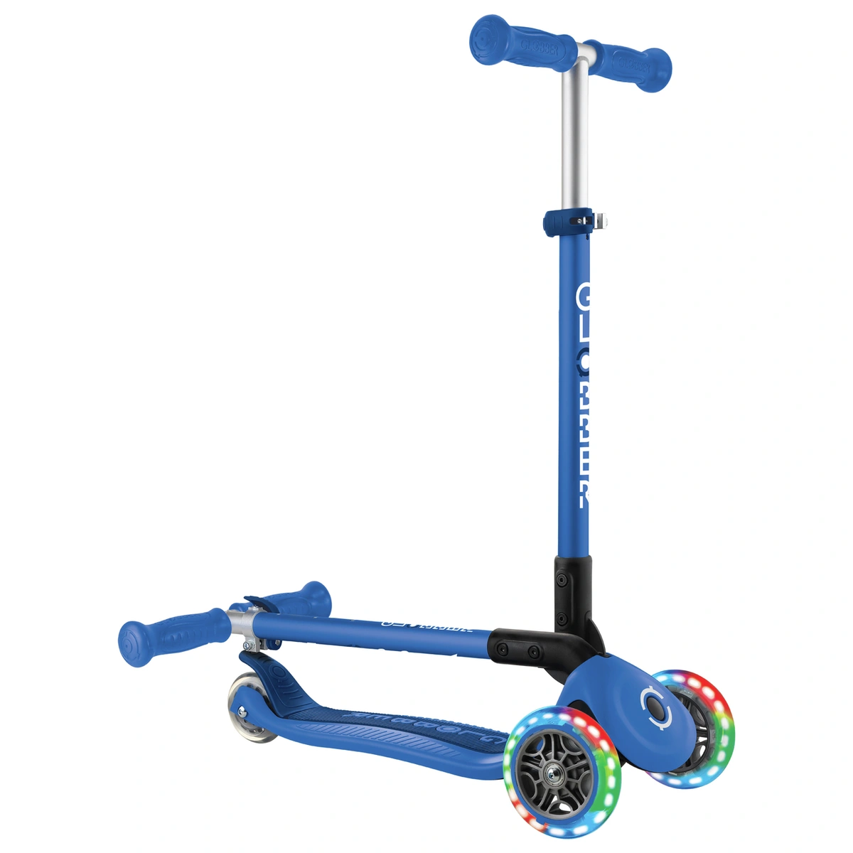 Globber Expert Foldable 3 Wheel Scooter - Blue