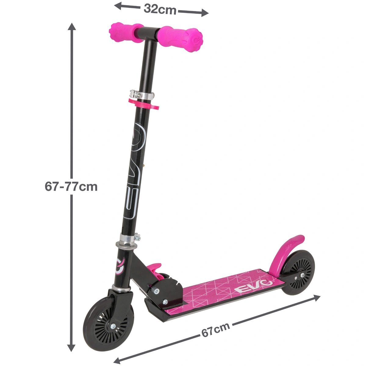EVO 2 Wheel Scooter - Black & Pink