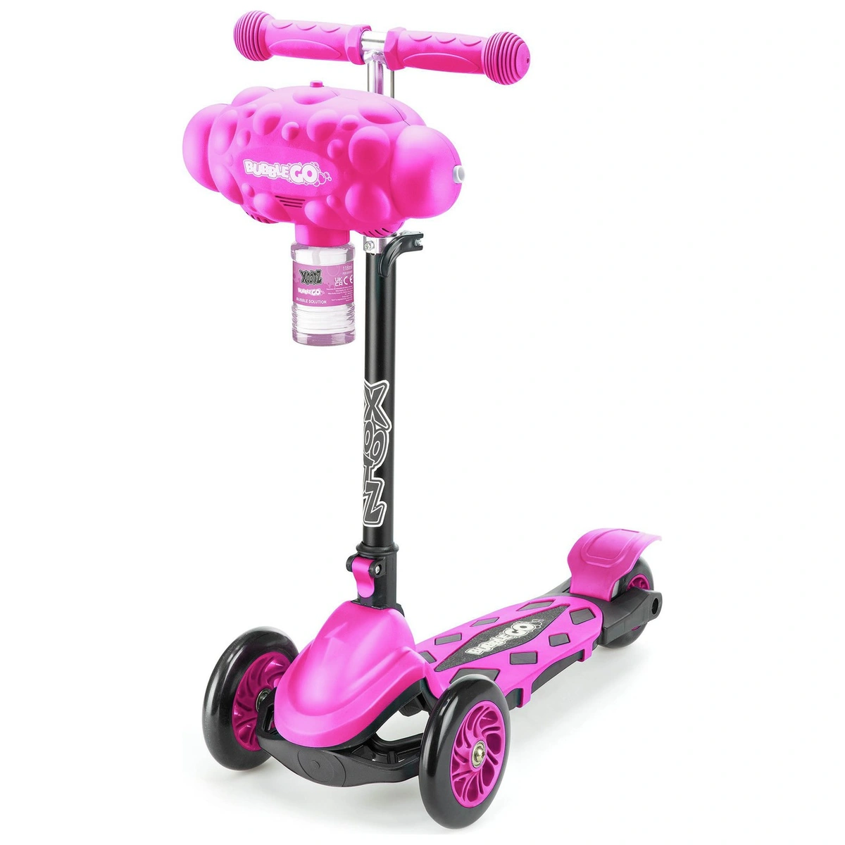 Xootz Bubble Go Kids Folding 3 Wheel Scooter - Pink